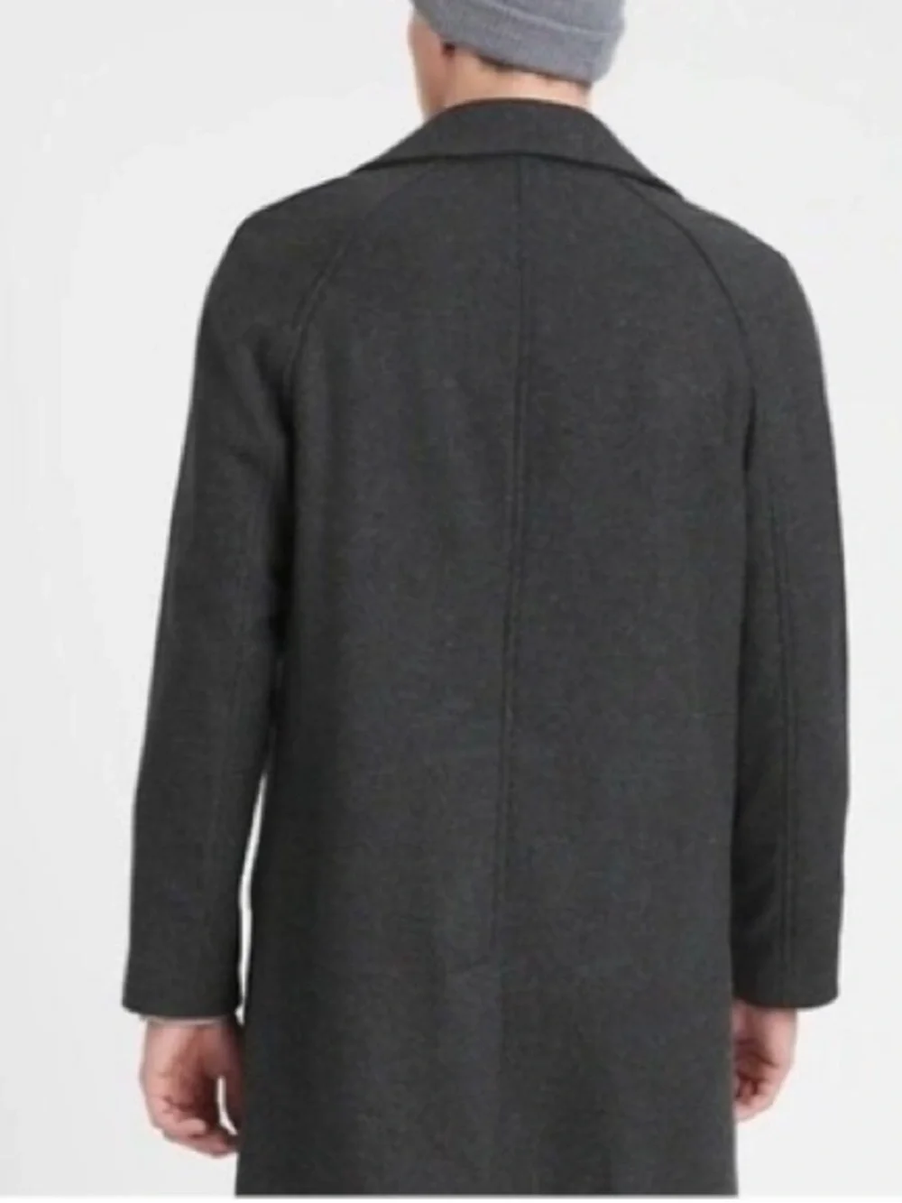 Banana Republic XL Melton Car Coat Virgin Wool Cashmere Blend Button Down Jacket